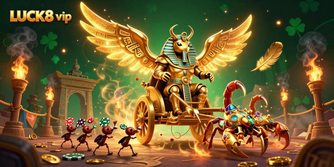 Experience thrilling action with LUCK8 vip in this vibrant 3D casino scene, featuring dynamic characters.