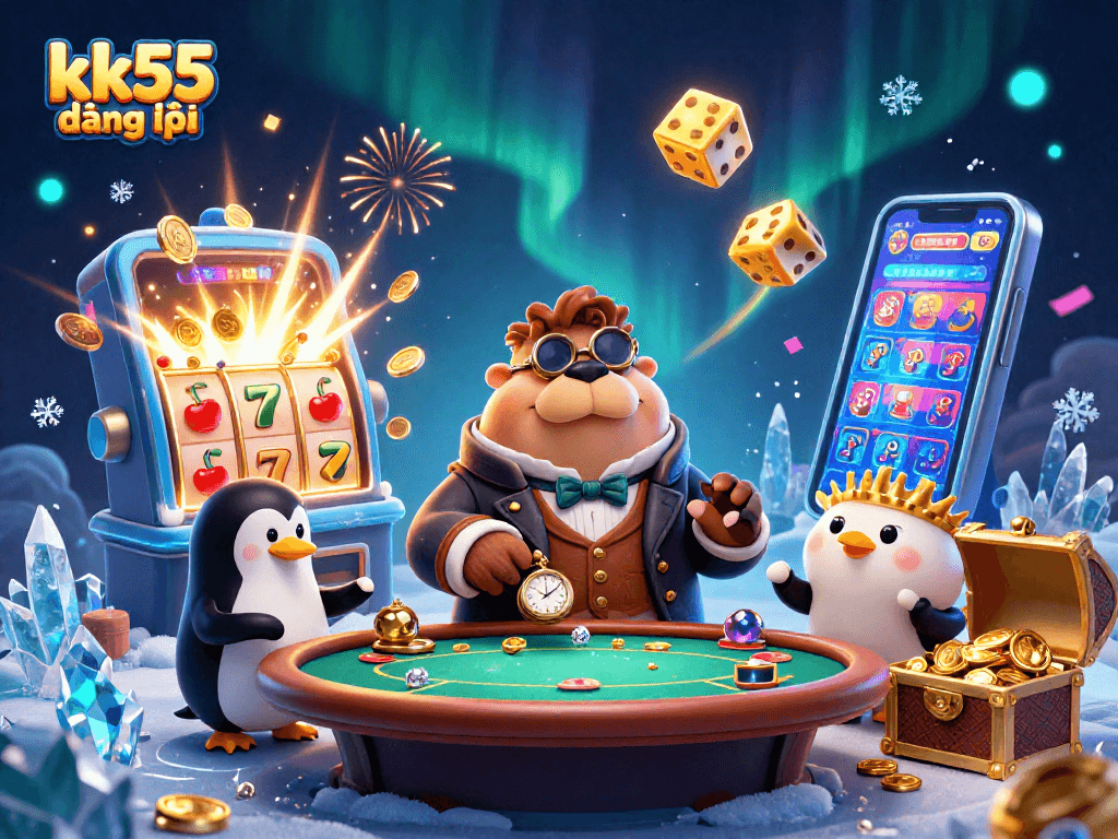 Experience thrilling action with kk55 đăng nhập as the jolly walrus plays poker with friends.