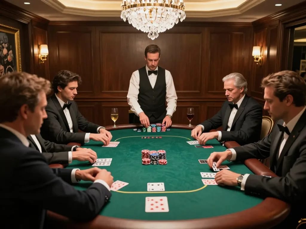 Placing bets and filling chips during high-stakes poker night for เติมเงิน excitement and strategy.