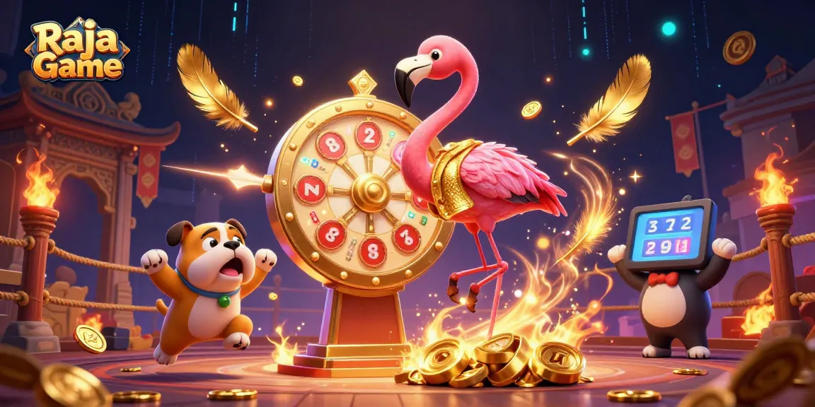 Engage in thrilling gameplay with Raja Game in a vibrant 3D casino scene featuring dynamic characters and exciting gambling elements.