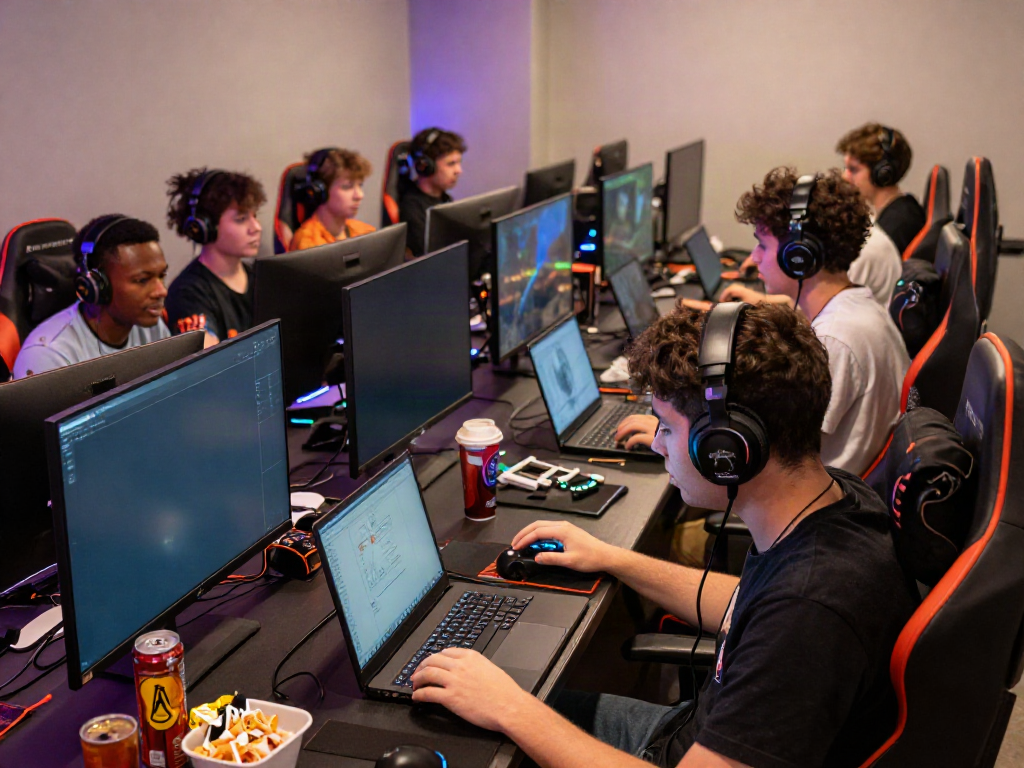 Players enjoying various games at A80 gaming lounge with vibrant atmosphere.