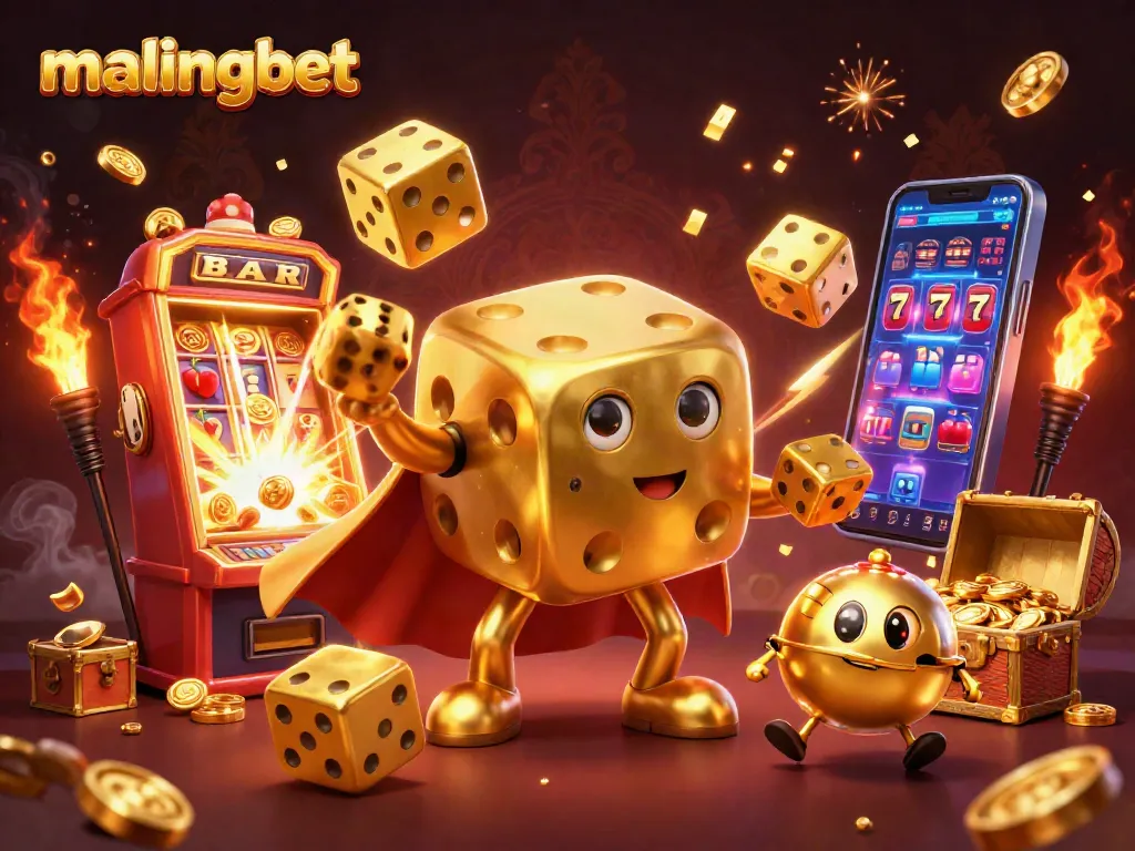 Menangkan pengalaman judi dengan malingbet, dadu emas dan mesin slot berkilauan.