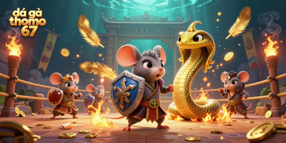 Engage in exciting matches on đá gà thomo 67, showcasing fierce clashes in a vibrant, dynamic arena.