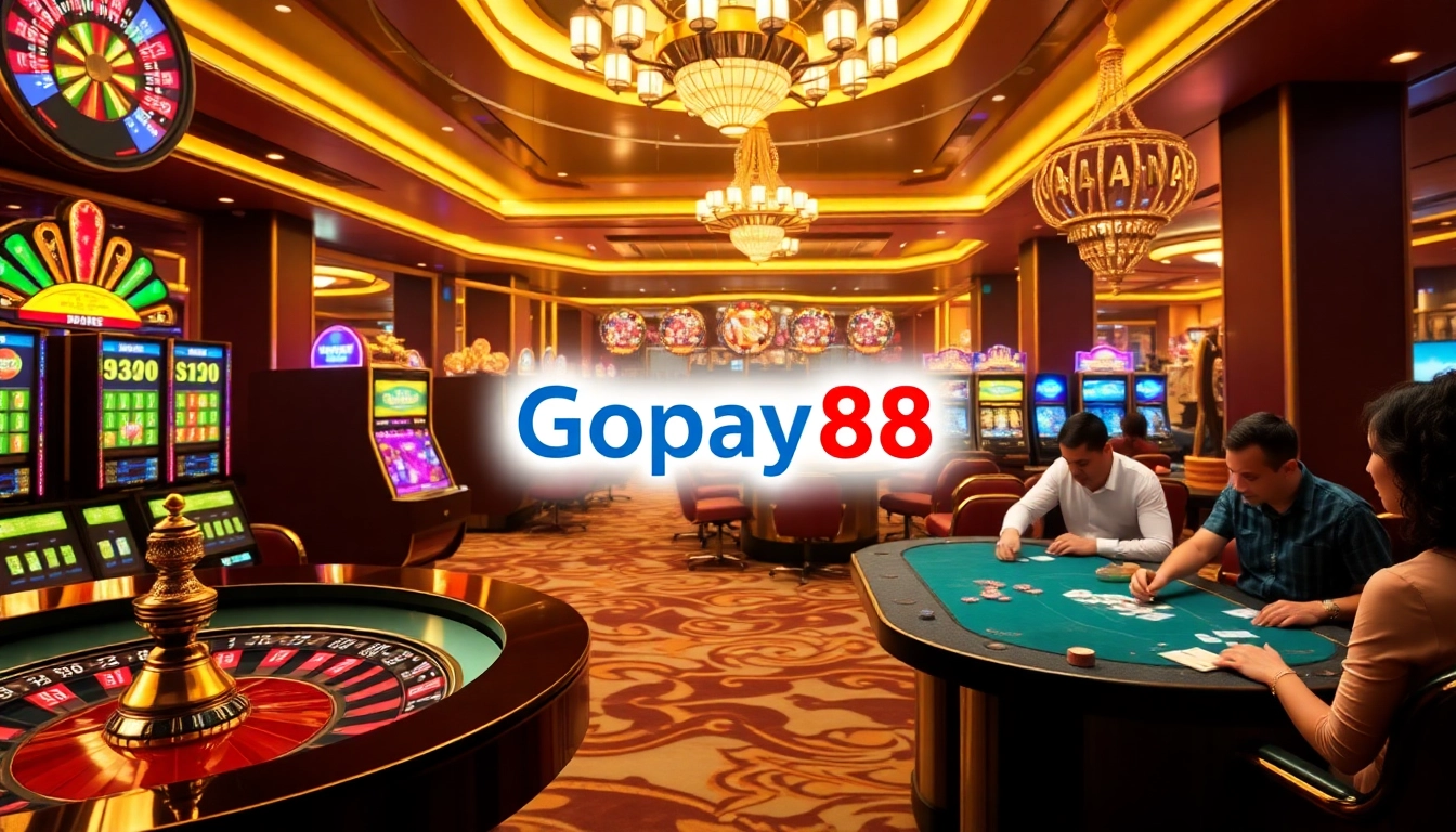 Players enjoying a thrilling casino experience with Gopay88 payment options displayed.