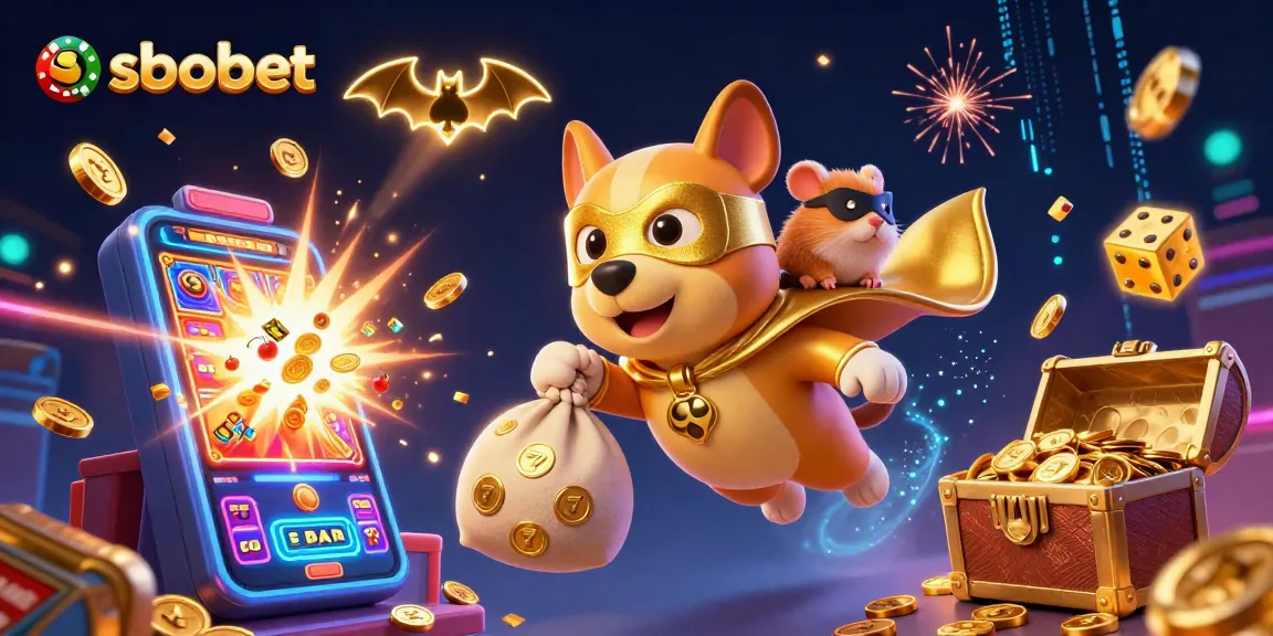 Win jackpots with sbobet's thrilling 3D casino action featuring superheroes and vibrant game elements.