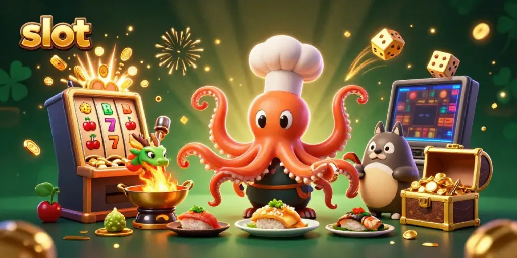 Engage with thrilling slot adventures featuring unique characters in vibrant casino gala.
