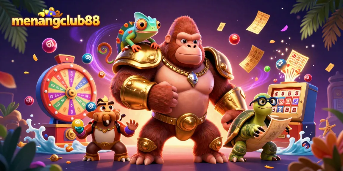 Experience the adventure of menangclub88 with vibrant lottery elements and dynamic characters in a thrilling casino scene.