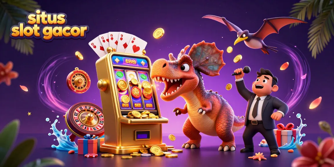 A dynamic scene of a pachycephalosaurus celebrating a jackpot at a situs slot gacor, showcasing exciting casino elements.