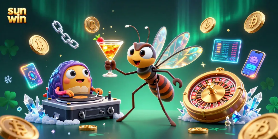 Engage in thrilling gameplay at sun win with vibrant casino visuals and dynamic crypto elements in action.