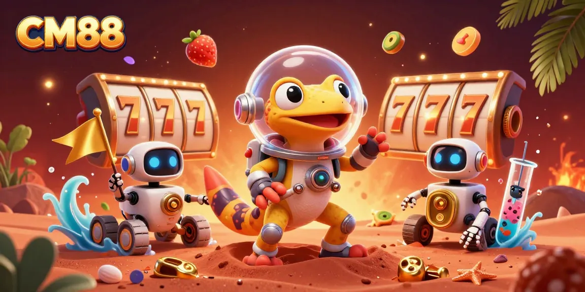 Experience the excitement of CM88 with brilliant 3D slot reels and colorful gaming elements.