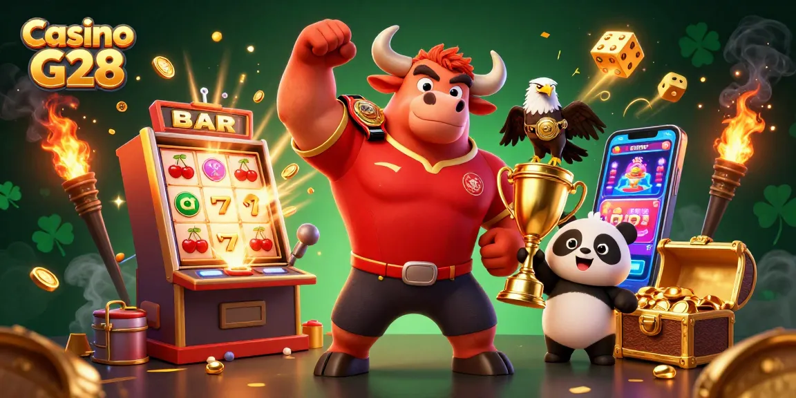 Experience thrilling wins at Casino G28 with a 3D celebration of luck and excitement.