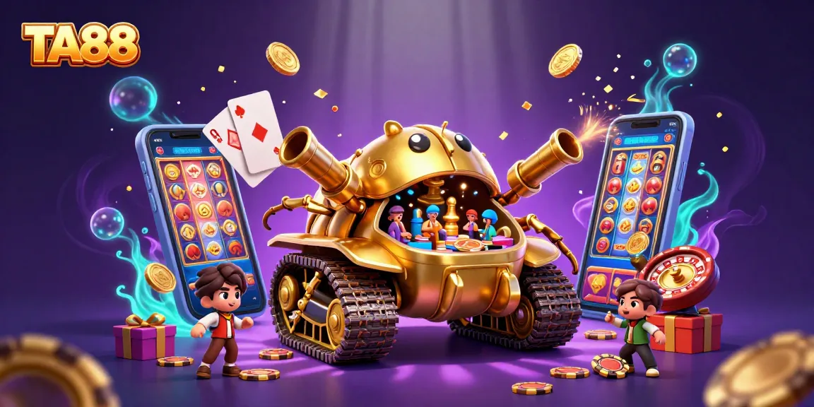 Experience excitement at TA88's miniature casino inside a golden beetle tank.