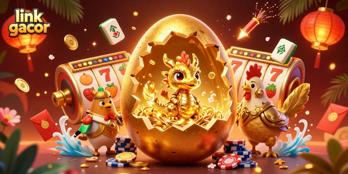 Spin the link gacor with dynamic gaming elements in a vibrant, illustrative casino scene.