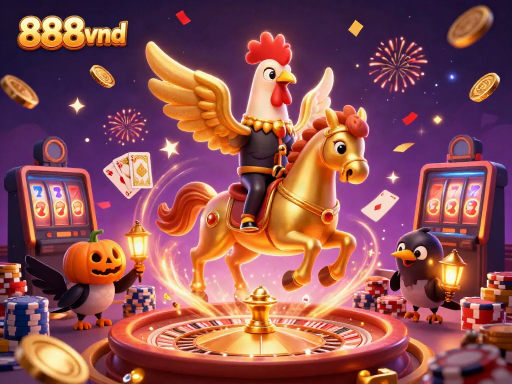 Experience the excitement of 888vnd with dynamic casino elements and stunning 3D art.