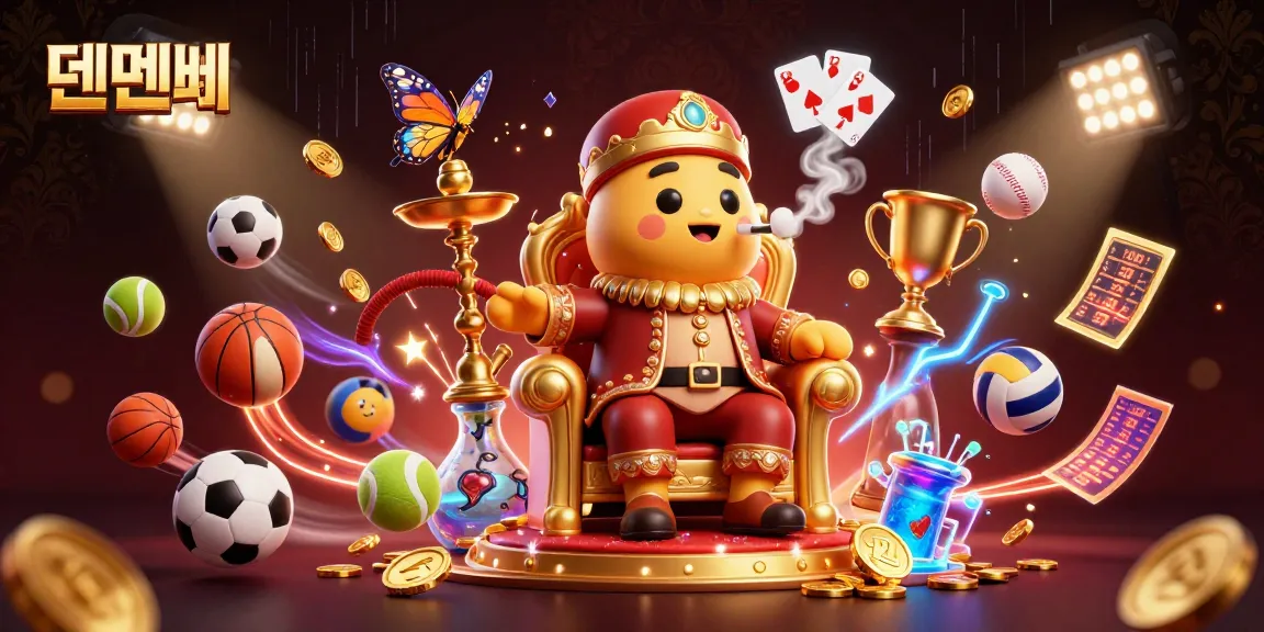 Engage with the vibrant 3D scene of 텐텐벳 featuring a whimsical caterpillar master and dynamic sports elements.