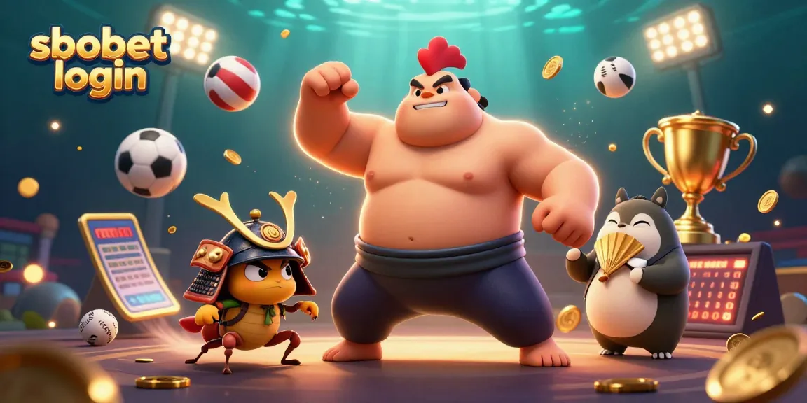 Experience thrilling sports betting with sbobet login, featuring dynamic characters and lively game elements.