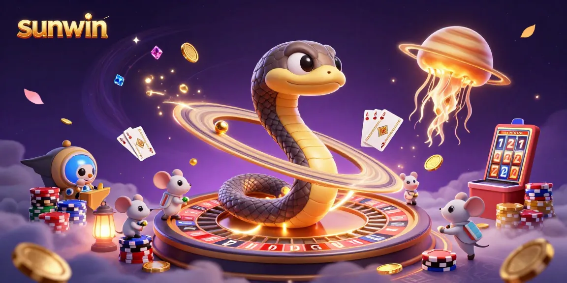 Experience the thrill of sunwin as astronaut mice wager on a cosmic roulette wheel with a golden jellyfish dealer.