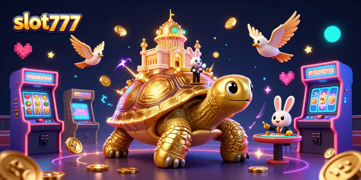 Experience the thrill of slot777 with thrilling 3D characters and vivid casino elements in a dynamic illustration.