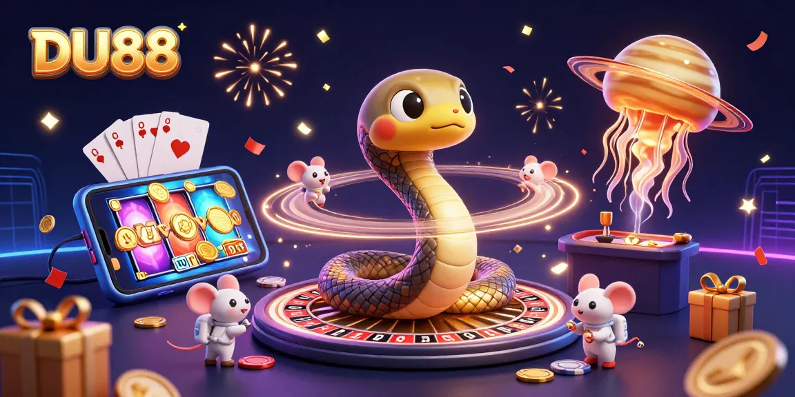 Engage in dynamic betting at DU88 with astronauts and a cosmic dealer in a thrilling casino scene.