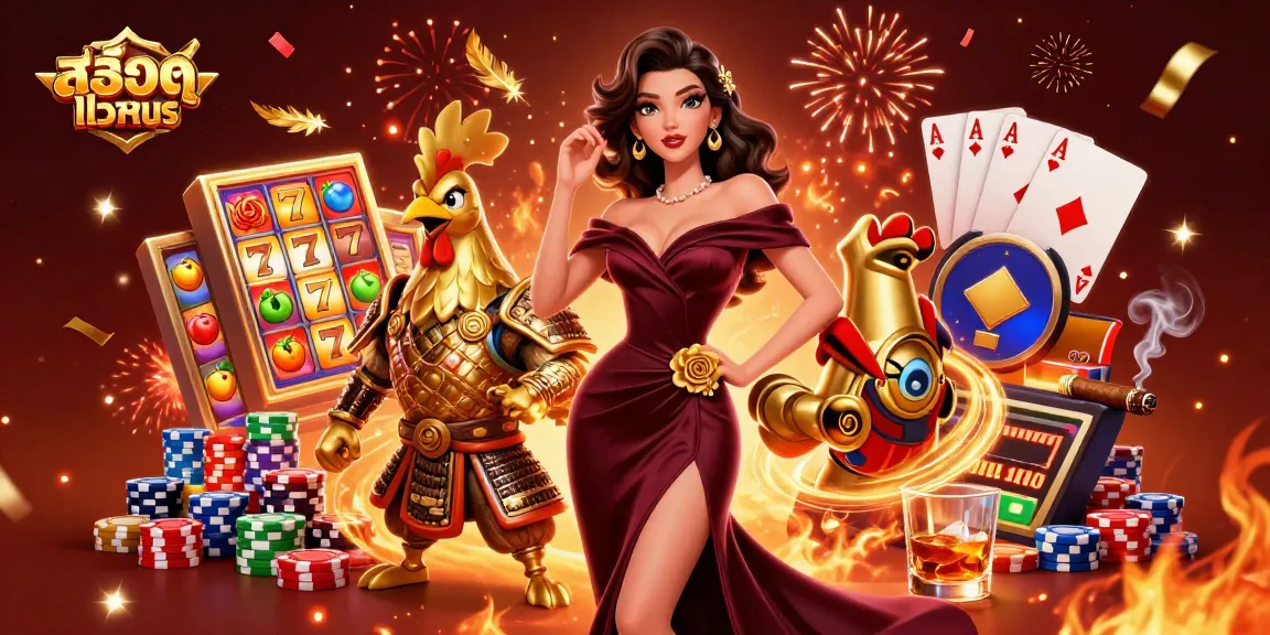 Play สล็อตทดลอง with vibrant slot reels and symbols in an exciting casino scene.