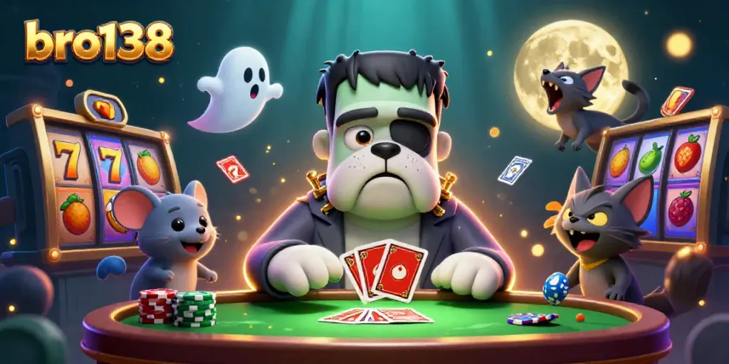Join the fun at bro138 with a lively 3D carnival scene featuring unique characters and vibrant gaming elements.