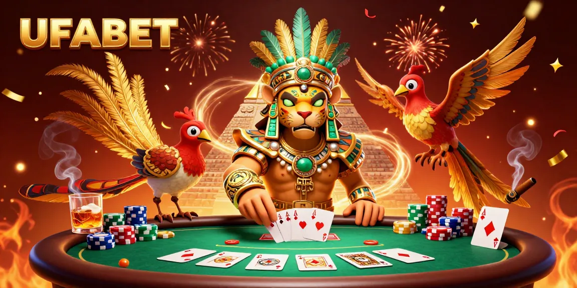 UFABET wagering experience in vibrant casino setting with poker tables and high-stakes excitement