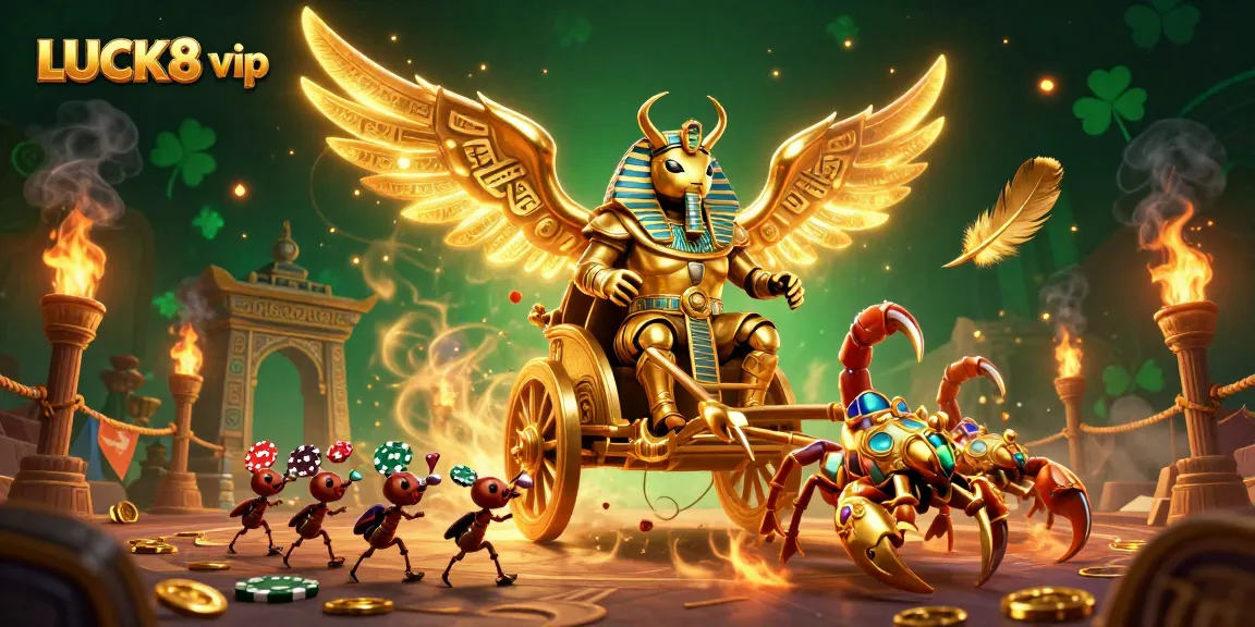 Experience thrilling action with LUCK8 vip in this vibrant 3D casino scene, featuring dynamic characters.