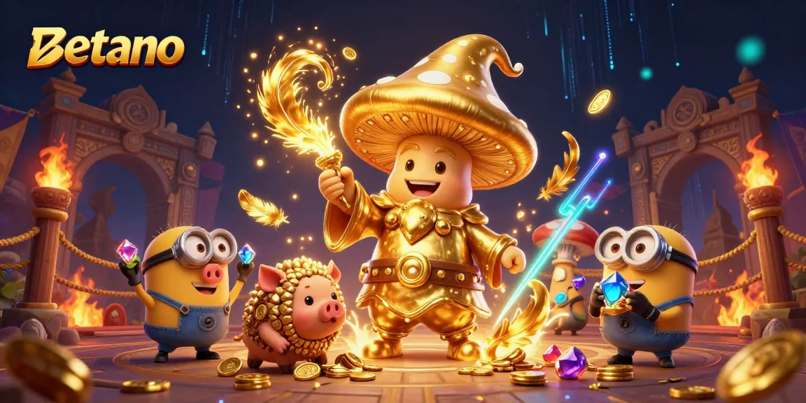 Engage in thrilling gameplay at Betano with a magical scene featuring a wizard and treasures, showcasing the excitement of online gaming.