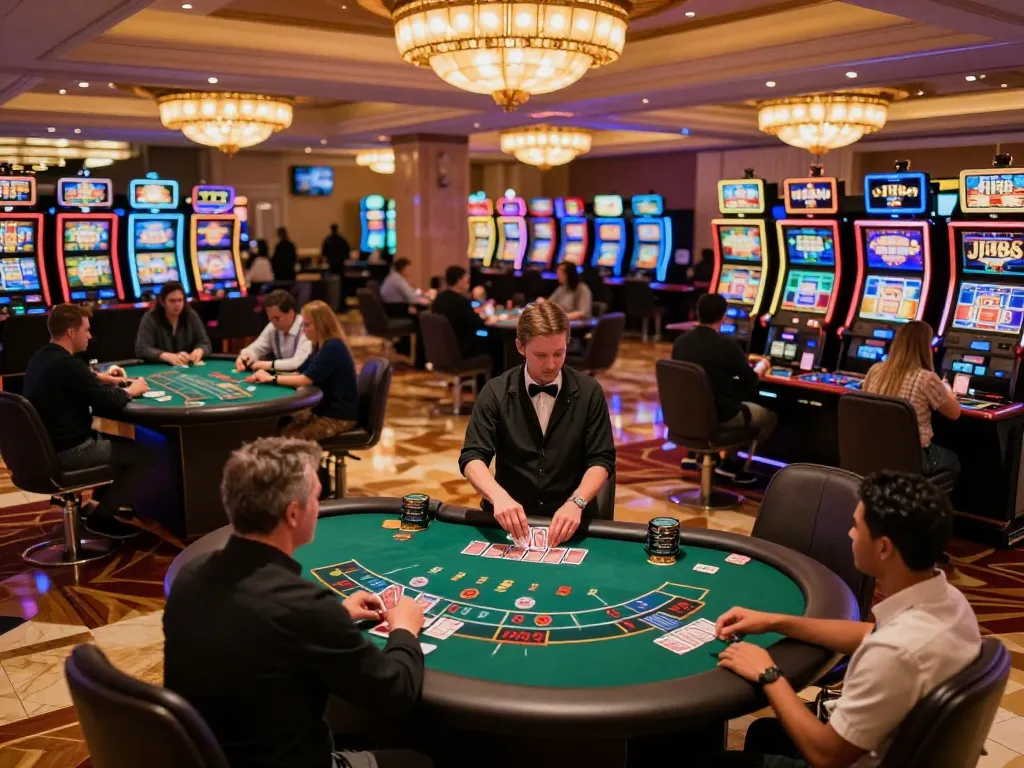 Players engaged in a high-stakes game at J188's blackjack tables, showcasing strategic gameplay