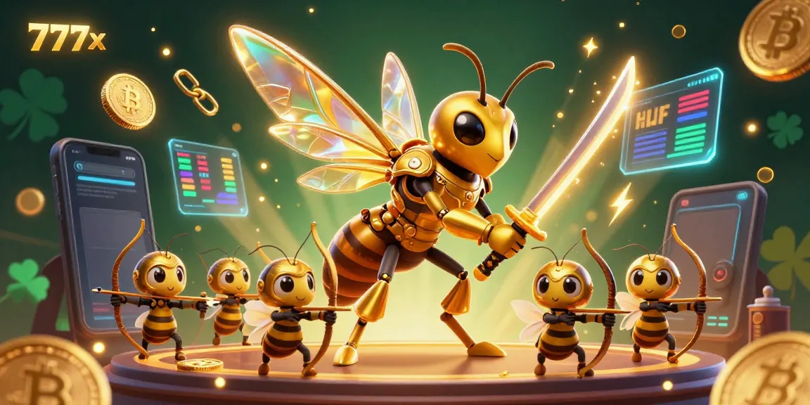 Experience thrilling gaming action with 777x as bee warriors align for crypto casino fun.