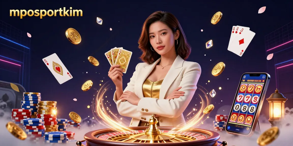 Experience thrilling gameplay at mposportkim with an elegant Asian woman representing high-stakes gambling.