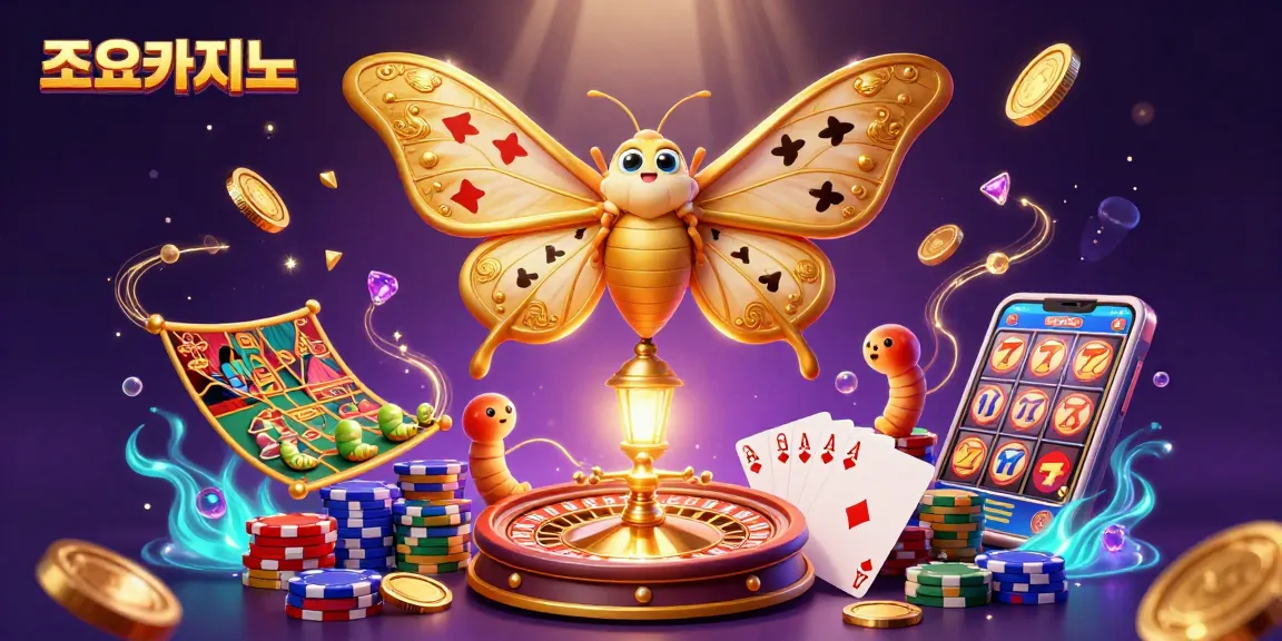 Win big at 조이카지노 with 3D cartoon casino characters amidst vibrant game elements.
