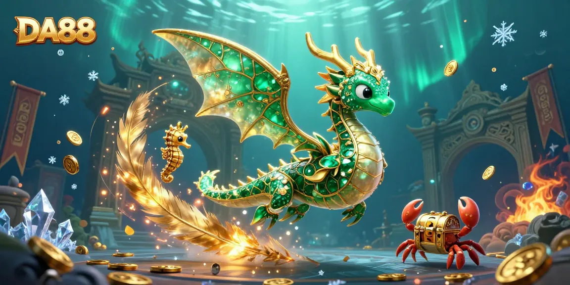 Engage in thrilling DA88 slot gameplay with vibrant sea dragon and treasure elements.