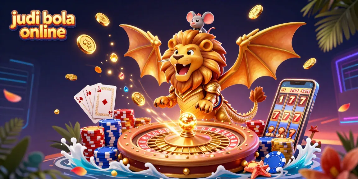 Experience thrilling judi bola online action with a triumphant chimera and vibrant casino elements.