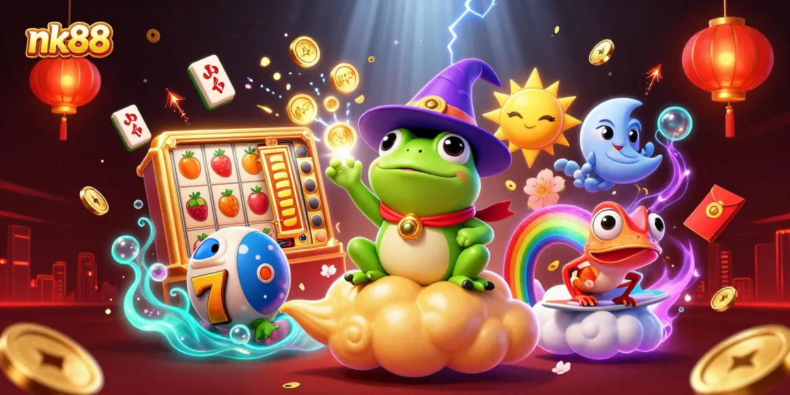 Engage in thrilling gameplay with nk88 featuring a storm of gold and vibrant casino elements.