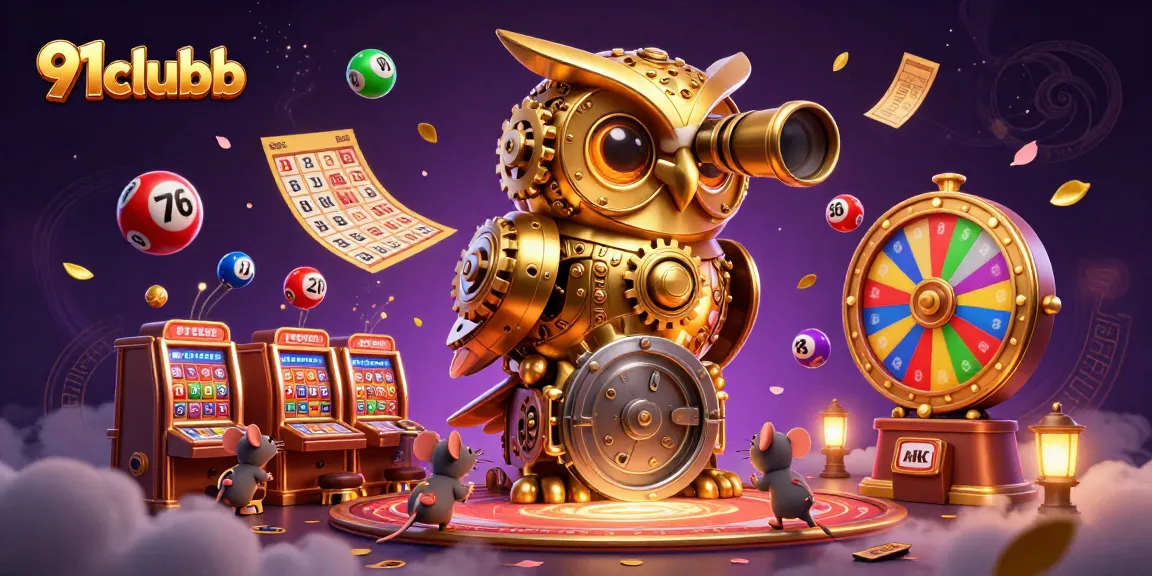 Spin the 91clubb reels in a vibrant casino scene filled with colorful elements and dynamic game features.