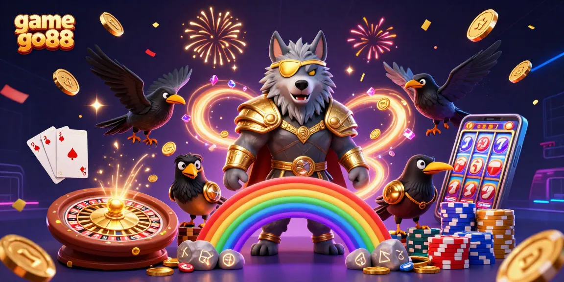 Experience game go88 excitement with Odin and ravens amid vibrant casino action.