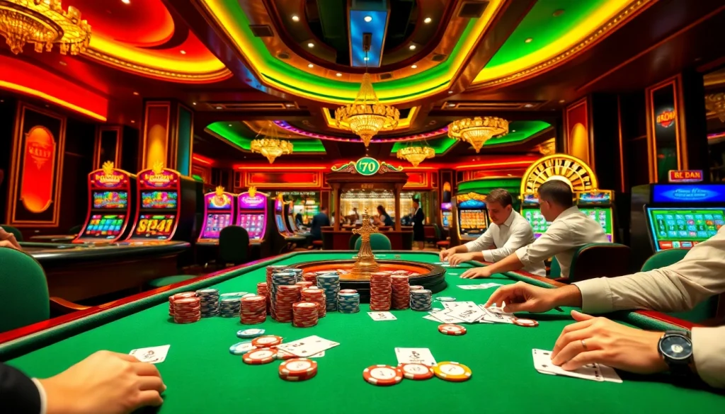 The thrilling atmosphere of 79 king casino featuring poker, slots, and roulette for exciting gambling action.
