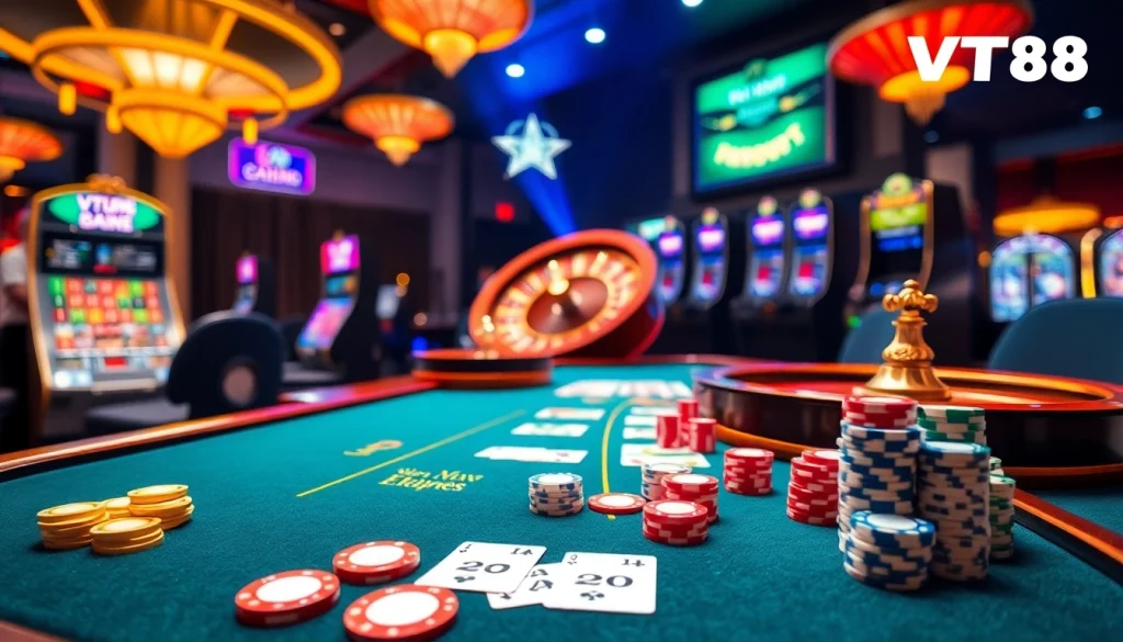 Experience thrilling poker action at VT88 casino with vibrant colors and exciting gameplay.